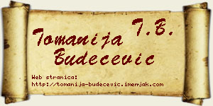 Tomanija Budečević vizit kartica